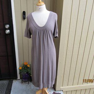 #703  NEW WOMAN'S TAUPE SHEARTH KNIT DRESS BY MOSSIMO  (SIZE XL)